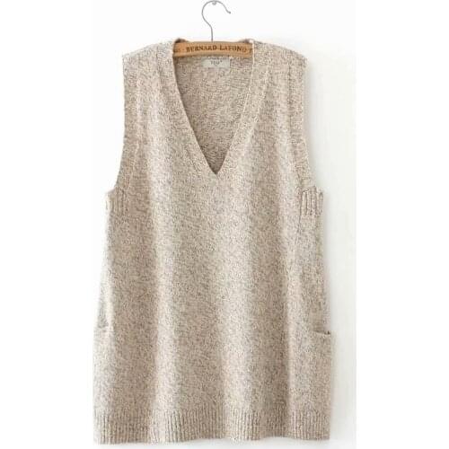 Plus Size 2XL-4XL Korean Style Women Wild Loose Hedging V-neck Knit Vest