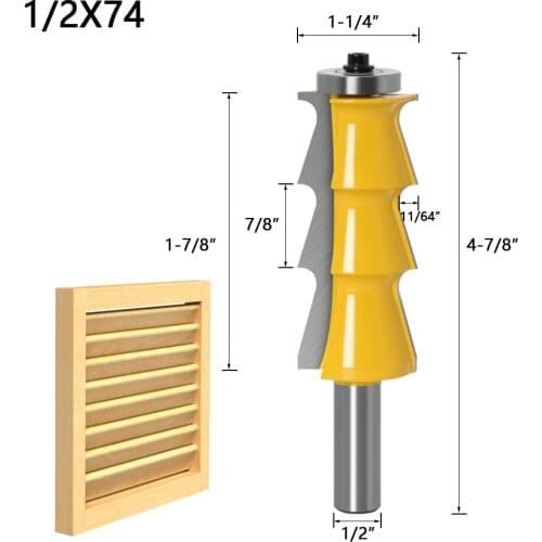 1/2-Inch 12.7mm Shank Shutter Style Router Bit Woodworking Window Groove Cutter Wood Milling Cutter