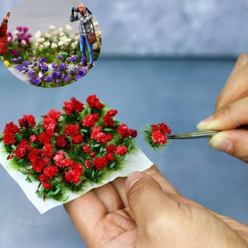 1Box Miniature DIY Flower Clusters Model Scenario Material for Train Sand Table