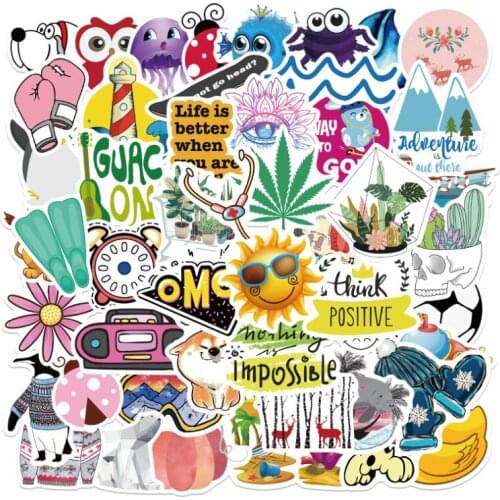 10/30/50Pcs/Set Cartoon small fresh Graffiti Waterproof Skateboard Travel Suitcase Phone Laptop Luggage Stickers Cute Kids Girl