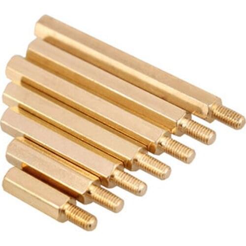 10Pcs M2 Allen hexagonal groove brass Copper column Hex Isolation Single-pass Stud Motherboard Chassis bolt 21mm-30mm L