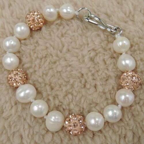 100% nature freshwater pearl bracelet with SHAMBHALA beads