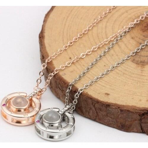 100 Languages I Love You Necklaces Crystal Stone Antlers Deer Women Short Clavicle Chain Fashion Jewelry For Girls Party Accesso