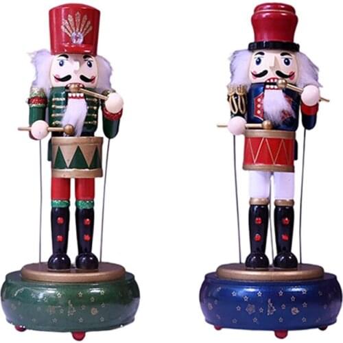 36cm Wooden Nutcracker Doll Ornaments Nutcracker Soldier Nutcracker Drummer Decorations Christmas Gifts for Kids Children
