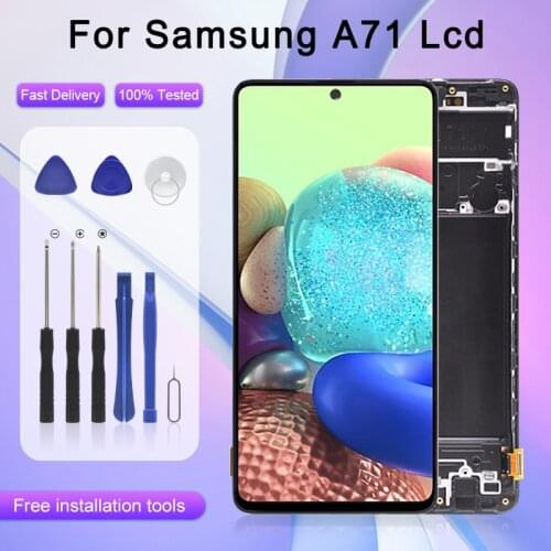 6.7inch A715 Display For Samsung Galaxy A71 LCD Touch Screen Digitizer Sensor Glass Assembly Free Shipping With Frame