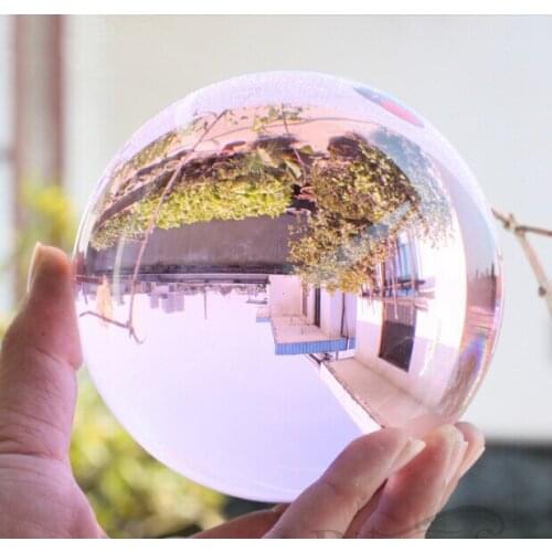 70mm Pink Round K9 Artificial Crystal Glass Healing Transparent Quartz Ball Sphere Stone for Home Good Luck Home Decoration