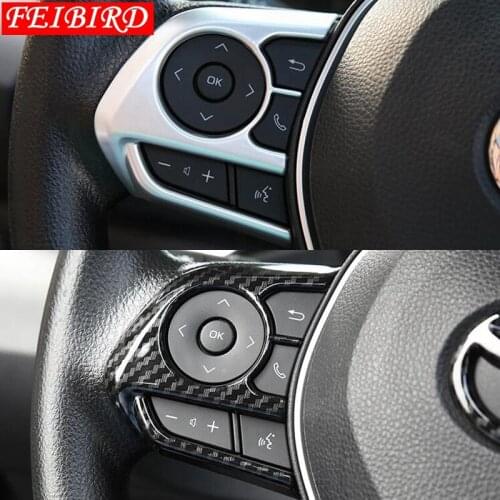 Accessories Steering Wheel Button Frame Molding Cover Trim ABS Matte Carbon Fit For Toyota Corolla 2019 2020