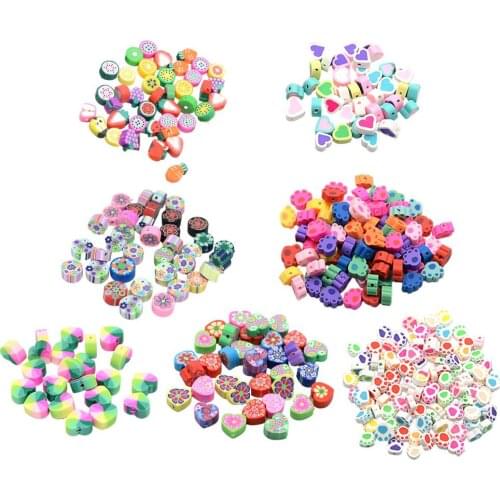100pcs Clay Spacer Beads Polyme Clay Beads For Jewelry Making Sunflower Pig Frog Fruit Spacer Seed Beads For Jewelry Making DIY
