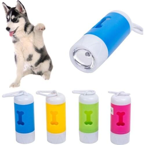 Pet Dog Bone Shape Poop Bag Dispenser Box Light Waste Pouch Carrier Holder Case Fashion