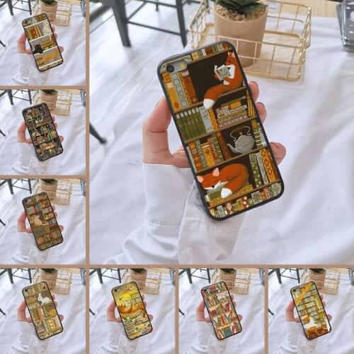 Phone Case For iPhone 5 5C 5S SE 4 4S Soft Silicone Cat Book Cute Funny Fox Rabbit Printing Back Cover For iPhone 4 5 S