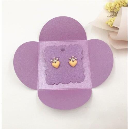 Flower Bud Various Colors Earring Cards Eardrop Display Package Supply Bag Box Fashionable Small size Bud Paper Card 12Sets