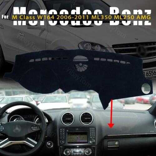 For Mercedes Benz M Class W164 2006-2011 ML350 ML250 AMG Dashmat Dashboard Cover Dash Cover Mat Protective Carpet Styling