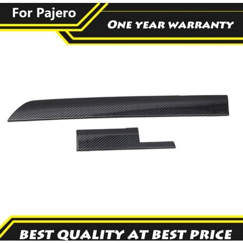 For Mitsubishi Pajero 2007-2021 Front Seats Middle Console Cover Decoration Panle Carbon Fiber Color Car Accessories