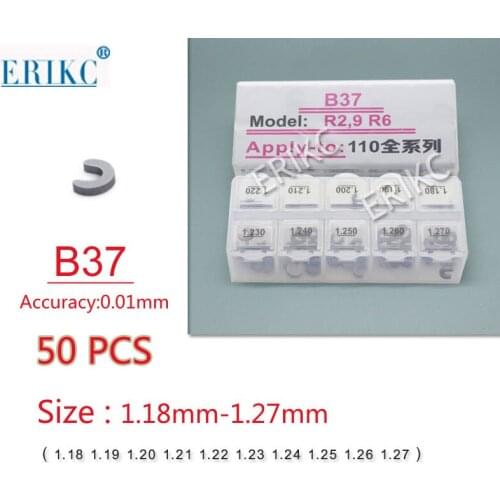 ERIKC 50 Pieces Fuel Nozzle Lift Adjusting Gasket B37 Common Rail Diesel Injector Adjustment Shims Set Sizes 1.18-1.27mm