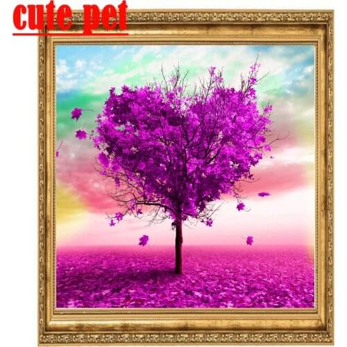Art puzzle Cross Stitch Love tree embroidery puzzle Diy Diamond Painting 5d all square round Diamond Painting Home Decoration