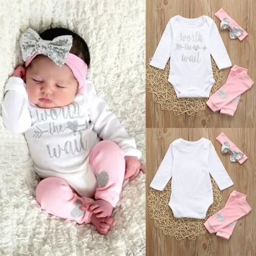 Autumn Winter Clothes Set Newborn Infant Baby Girls Letter Romper Cotton Jumpsuit Leggings 3Pcs Outfits Set Baby Boy Clothes