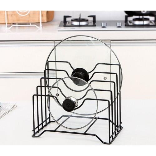 Multifunctional Pot Lid Holder Pan Cover Shelf Stand Rack Iron Multi Layer Cutting Board Storage Holder For Kitchen Organizing