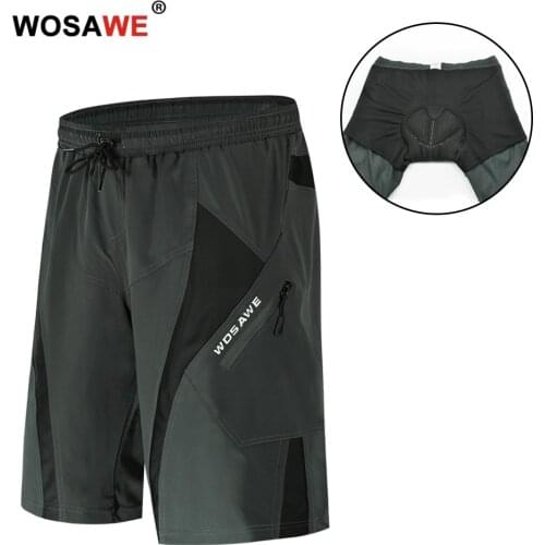 WOSAWE Motorcycle Shorts Pants Spodenki Men Waterproof 3D GEL Silicone Pad For ATV MTB Off-Road Mountain Bike Downhill Short