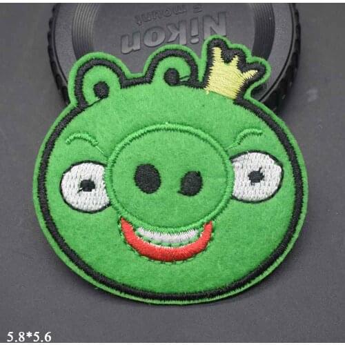 Cartoon Fox Round Pig Iron On Embroidered Clothes Patches For Clothing Stickers Garment Wholesale