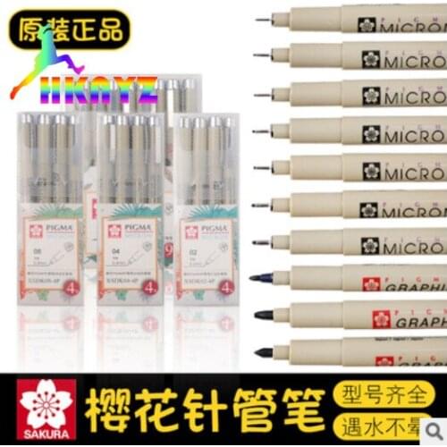 Sakura Micron Fine Line Pen Set Multi-Color Needle Drawing Brush Pen XSDK 005/01/2/3/4/5/8/1.0 Sketching Art Supplies