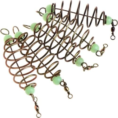 2021 New 5 Pcs/Set Fishing Bait Spring Lure Inline Hanging Tackle Stainless Steel Feeder