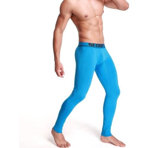 New Winter Warm Men Fashion sexy Long Johns Thermal Underwear Thin velvet Tight Single Long Leggings Pants High Quality