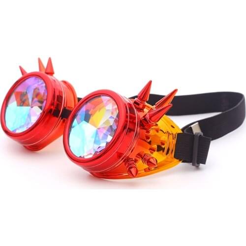 Kaleidoscope Glasses Men Steampunk Goggles Sunglasses Women Gothic Holographic Rave Festival Women Cosplay Party Glasses