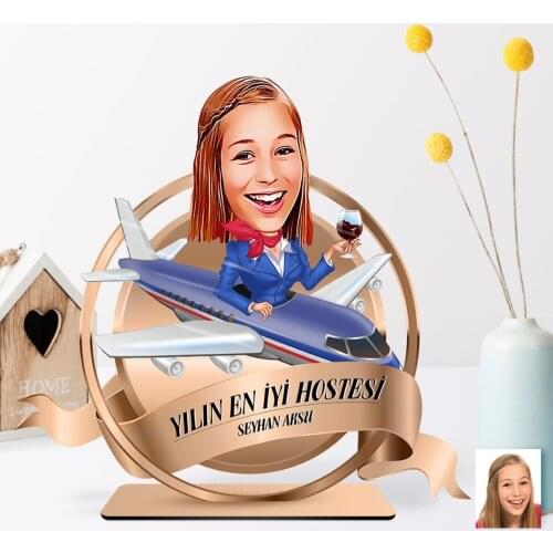 Personalized The Year 'S Best Stewardess Caricature OF 3D Wooden Trinket plaque-1 Reliable Quality Cost Effective Decor Gift coolest