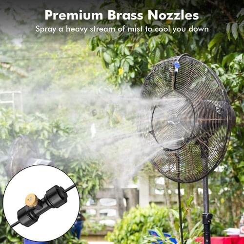 Garden Sprayer Water Fogger Outdoor Misting Fan Cooler 4 Brass Nozzle Fan Humidification Cooling System Yard Garden Tools