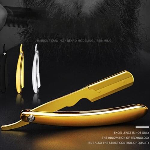 Folding Straight Razor Stainless Steel Shaving Razor Single Edge without Blade