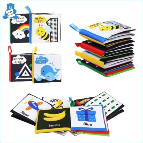 Baby Cloth Book Rattles Toy Soft Infant Sound Fabric Books Stroller Hanging Toy Early Learning Educational Baby Toys 0-12 Months