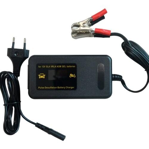 Smart 12V 4A lead acid battery charger automatic charge with pulse desulfate maintenance