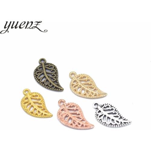 YuenZ 30pcs 6 Color Antique Silver color tree leaf Charms Metal Alloy Jewelry Diy Accessories 19*10mm Q323