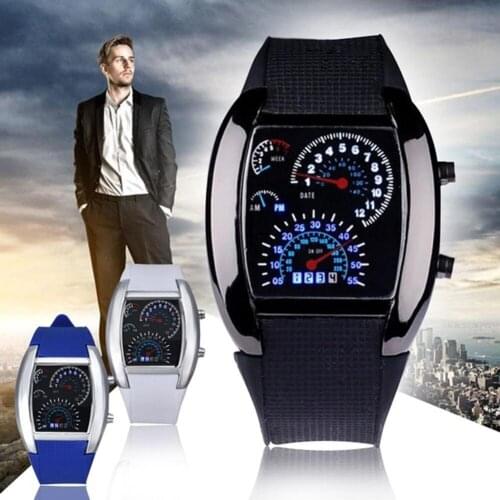 Women Men Casual LED Digital Display Silicone Band Dashboard Sports Wrist Watch
