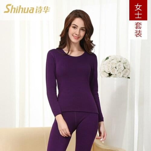 Winter new warm autumn clothes suit womens not velvet breathable thermal underwear home service bottoming shirt clothing