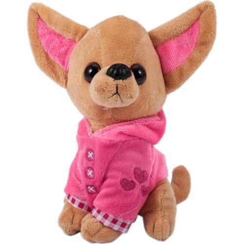 1Pcs 17Cm Chihuahua Puppy Kids Toy Kawaii Simulation Animal Doll Birthday Gift For Girls Children Cute Stuffed Dog Plush Toy