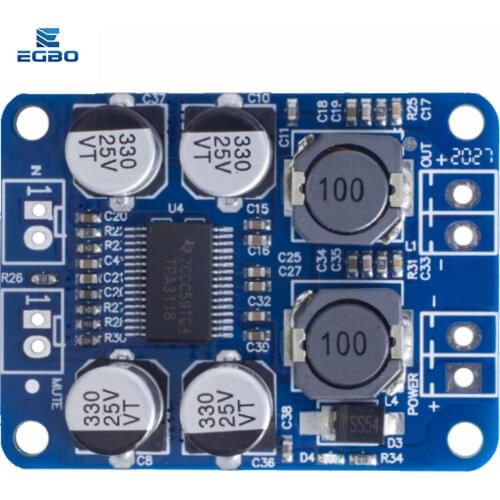 1PCS EGBO DC 12V-24V TPA3118 60W Mono Digital Audio Power Amplifier Board Amp Module