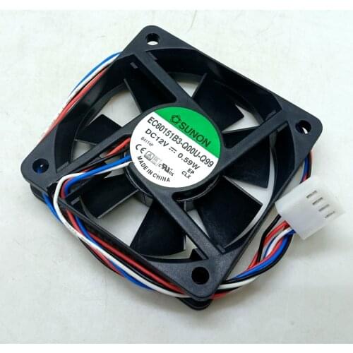 1pcs Original For Sunon 12V 0.59W silent fan 6015 60mm 60*60*15mm EC60151B3-Q00U-Q99 4-pin pwm axial fan