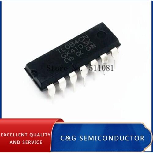 10PCS TL084CN TL084 DIP-14 Quad JFET-Input Op Amp IC