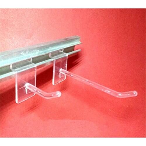 100pcs Clear Plastic Trough Slot Plate Board Hanging Hook L10cm For Storage Commodity Display Rack Shelf furniture accessories