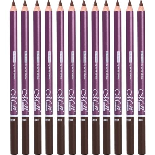 12pcs Waterproof No Smudging Eyebrow Makeup Pencil With Comb Set