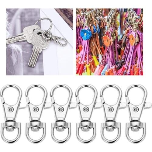 120 Pieces Swivel Clasps Bright Key Rings Metal Lanyard Snap Hooks Metal Lobster Claw Bright Hooks for Keychain Crafting