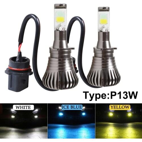 2PCS P13W LED Fog Light Bulbs DRL COB Lamps Tow Color Strobe Fog Lamp