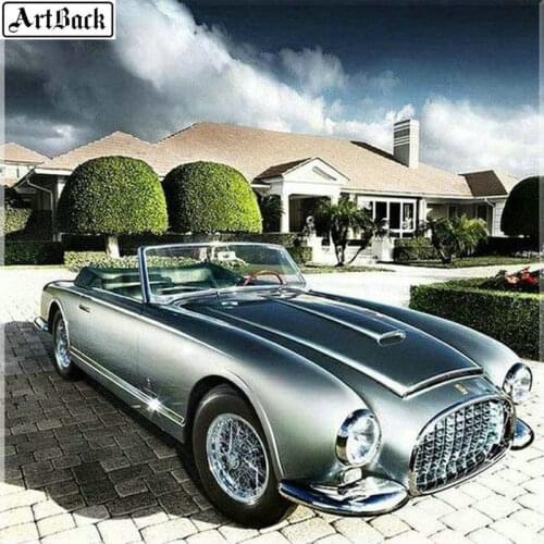 5d diy diamond painting car villa landscape full square mosaic 3d diamond embroidery sticker handmade crafts