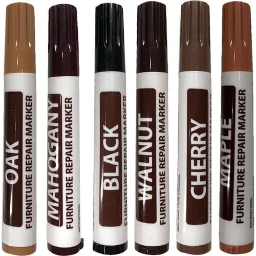 6 Colors Wooden Furniture Floor Repair Marker Pens Table Cloth Painting Repair Marker for Concealer Light Dark Color Choose
