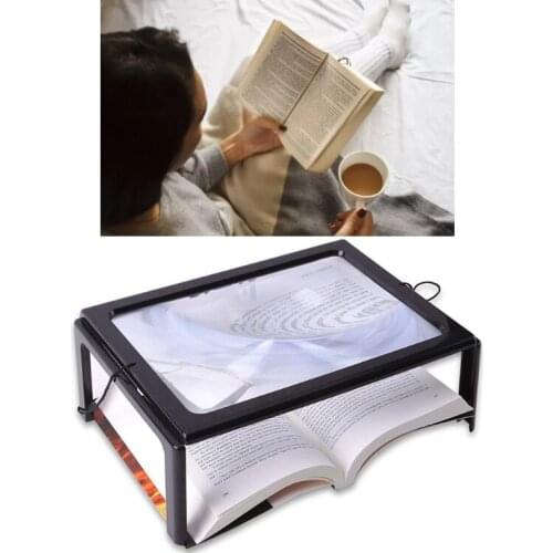 A4 Full-Page Reading Magnifying Large Ultra Bright LED Page Magnifier Hands Free