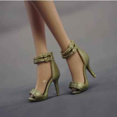 1 Pair for barbie accessories shoes high heels princess home crystal shoes children play toy barbie shoes lot accessories