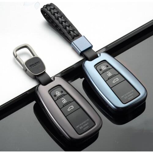 Car Aluminium Alloy Key Holder Cover Case Shell For Toyota Camry Corolla C-HR CHR Prado RAV4 Prius 2018 2019 2020 2/3/4 Buttons