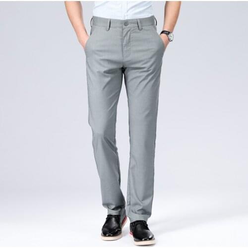 Mens Total Freedom Stretch Relaxed Fit Flat Front Pant Summer Thin Tencel Fabric Mens Business Casual Pants