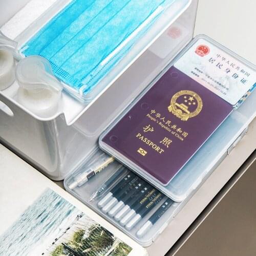 Household Transparent Card Storage Box Mask Box Card Pack Business Card Finishing Box Battery Storage Box Finishing Case